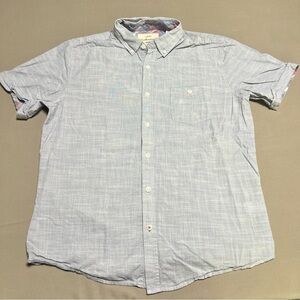 Original Weatherproof Vintage Mens Blue Button Up Short Sleeve Shirt Size Large